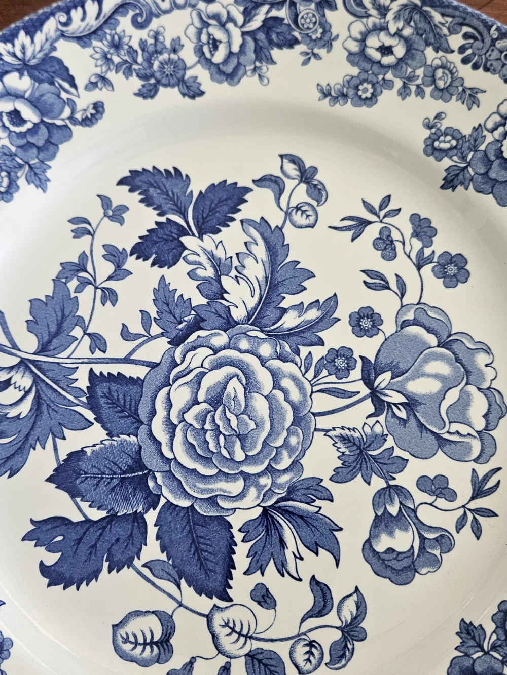 Spode Blue and White Floral Oval Serving Platter